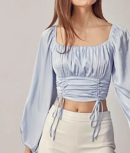 JET SET LONG SLEEVE RUCHED CROP TOP Size undefined