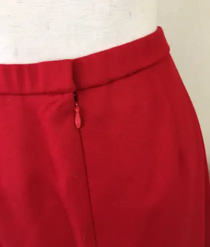 Pendleton Vintage 80s 90s  Red Wool Straight Midi Skirt 12 Career Pencil Holiday