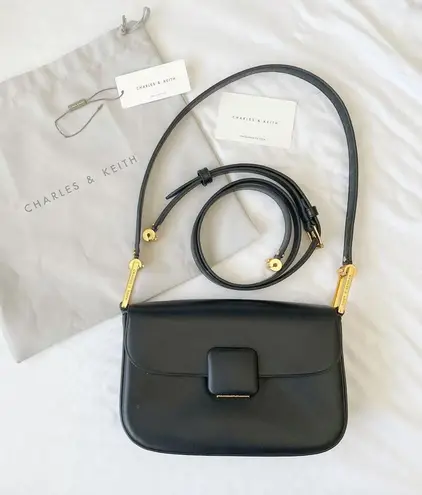 Charles and Keith Discontinued Koa Square Push-Lock Shoulder Bag