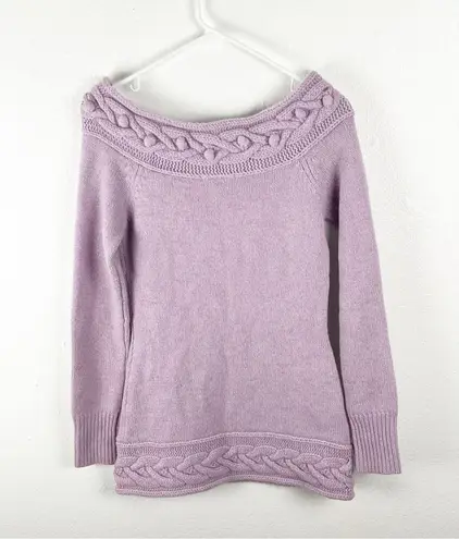 Marciano Lilac Lambs Wool Angora Rabbit Hair Blend Metallic Knit Sweater Medium