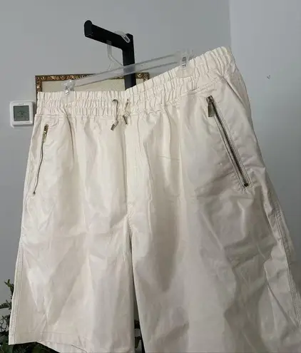 Makobi Shorts PU Beige 4XL Drawstring And Elastic Waist Pocket With Zipper Size 4X - Image 2