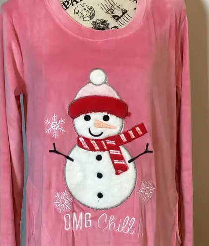 🌟NWT🌟 SLEEP & CO CHRISTMAS LONG SLEEVE WARM NIGHTSHIRT W/POCKETS WOMENS SZ MED Pink