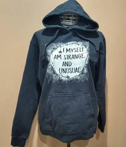 Beetlejuice "I Myself Am Strange And Unusual" black pullover hoodie sz L Size L