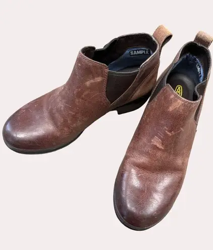 Keen women’s brown leather ankle boots shoes size 7 SKU 6174