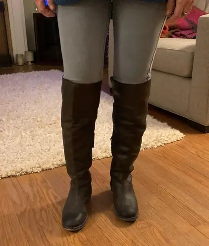 BX for Bronx Leather Over the Knee Boots Brown Size 5.5