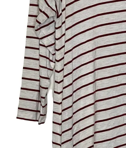 Matilda Jane  T-Shirt Size XS White With Red Stripes 3/4 Sleeve Top Stretch Blend