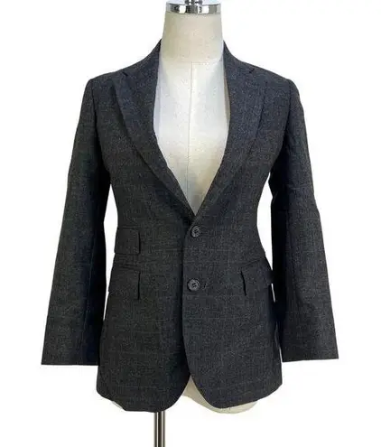 Polo Ralph Lauren Plaid Blazer Vintage Wool Gray USA Made