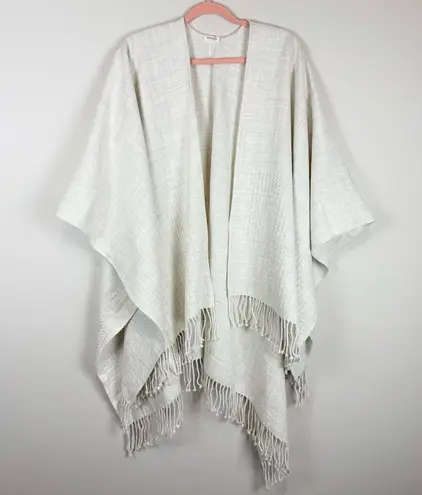New Mersea Classic Travel Wrap Sea Salt Cream Travel Pillow Bag OS Fringe Shawl Size undefined