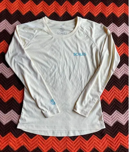 Scales Butter Yellow Long Sleeve Pro Performance Fishing Top sz Small