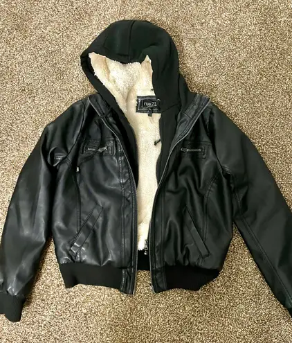 Rue 21 Black Leather Jacket Size L petite 30 From Julia