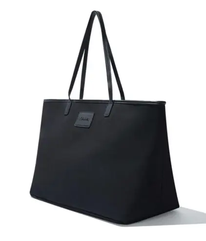 Cleobella Canvas Black Tote Vegan Leather Leather Straps