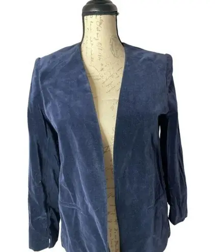 Nordstrom Vintage‎  Town Square Size 8 Velvet Velour Blazer Jacket Victorian Blue