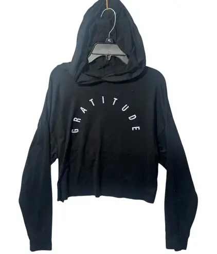 Lovers of Hyoumanity Women's XS Black Cropped Hoodie 'GRATITUDE'