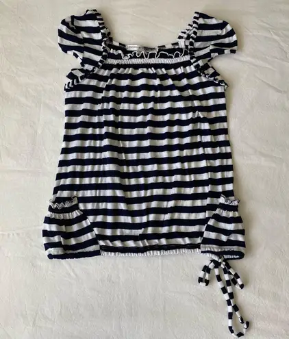 Necessary Objects Navy & White Striped Top