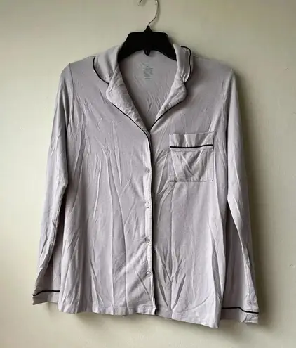 Tommy John Size Small Button Front Up Sleep Shirt Grey Pajama
