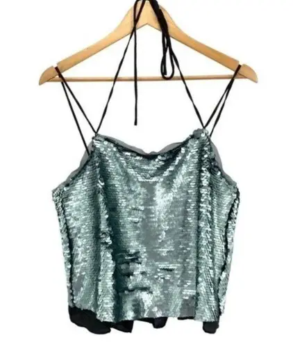 Mango  Womens Mermaid Sequined Pailette Halter Tank Top New