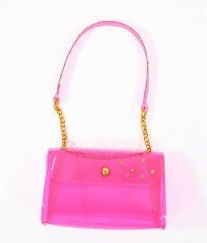 Handmade NWT Barbie Pink Tinted Clear Shoulder Bag