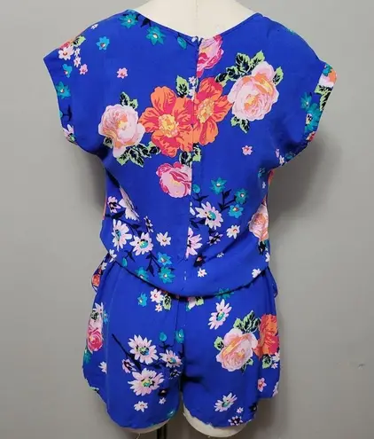 Matilda Jane Out and About Blue Floral Romper Size: S