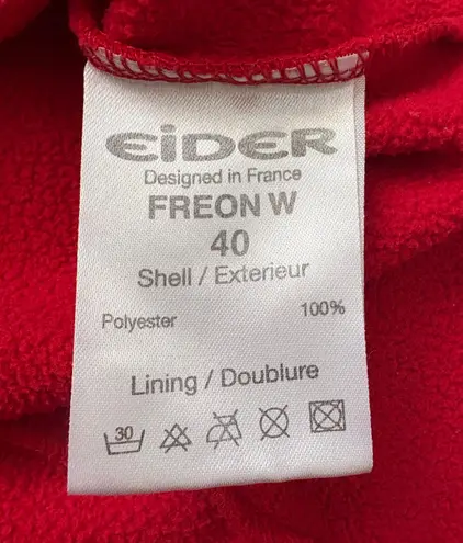 Eider Fleece Jacket Quarter Zip Women’s 40 Red Ski Outdoors Full Zip Mock Neck Size M