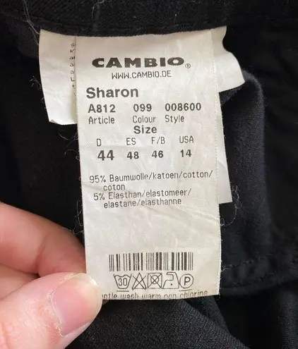 CAMBIO Basics Sharon Black Jeans Size 14 Straight Leg Stretch Denim