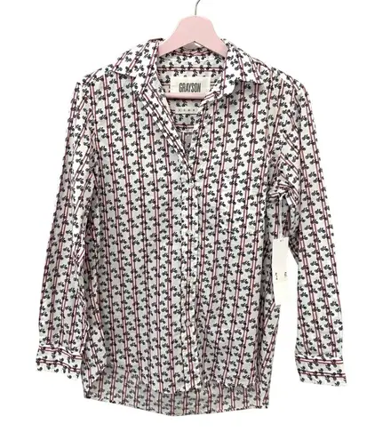 NWT Frank & Eileen Grayson The Hero Button Down Bicycle Print Shirt Size 1 White