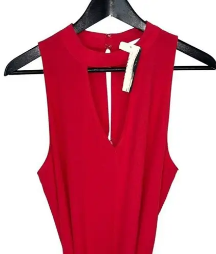 Evereve Womens Dani Cutout Sleeveless Braided Belted Jumpsuit Red pink Medium NW