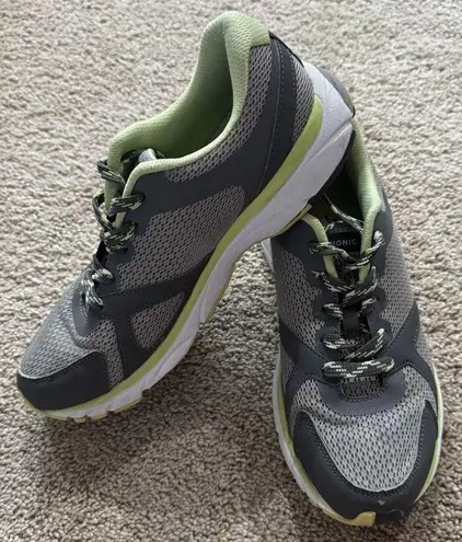 Vionic Tokyo Grey & Light Green Mesh Sneakers Athletic Shoes Women's Size 8.5