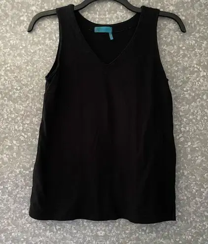 Fresh Produce Black V-Neck Sleeveless Cotton Tank Top - Size XS - Made in USA
