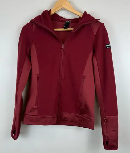 super.natural Women's Size Small Mountain Zip Merino Jacket Pomegranate Red