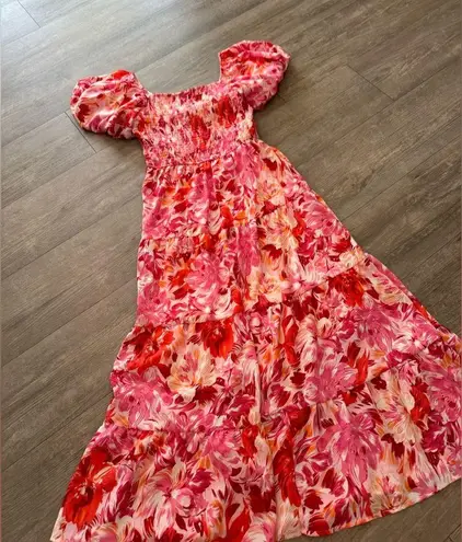 PRETTY GARDEN summer puffy dress 🌷 Pink Size L