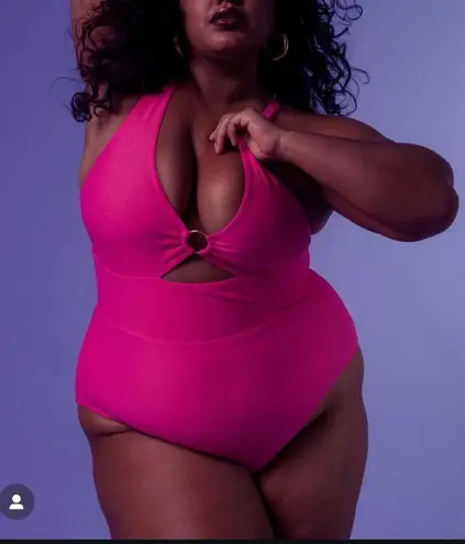 Lushious Disco One Piece Large Chest Swim Suit Black Size Splendid (2X) NWT