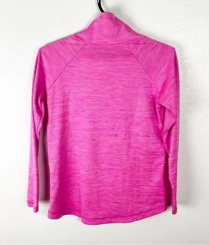 IBKUL Pink Asymmetrical Side Pockets Quarter Zip Pullover, Size Small