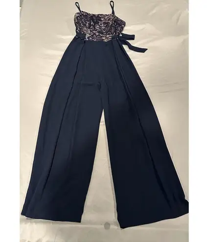 Teeze Me Blue Nude Romper Jumpsuit 11/12