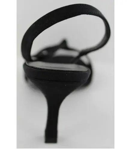 Van Eli Laban Black Fabric Open Toe Slingback Heel Size 6