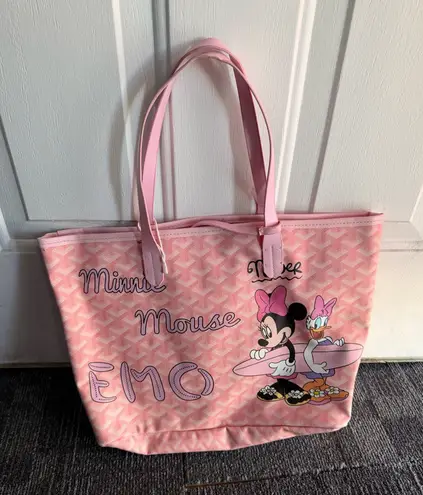 EMO Minnie Mouse Pink Tote Bag Made in Korea w/ Matching Pouch