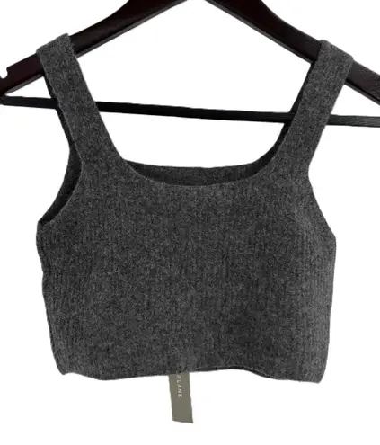 Everlane NWT ‎ Dark Gray Wool Blend Ribbed Crop Tank Top Womens Small thumbnail 1