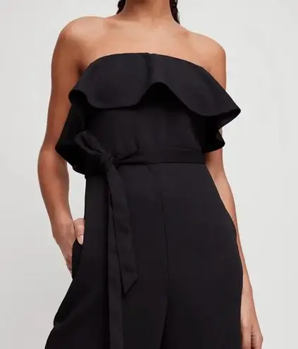 Babaton Aritzia Flutter Strapless Wide Leg Jumpsuit Black Size 8