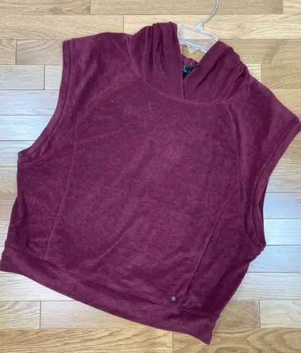 prAna Anillio Active Wear Top Womens Lg Maroon Terry Cloth Sleeveless Yoga