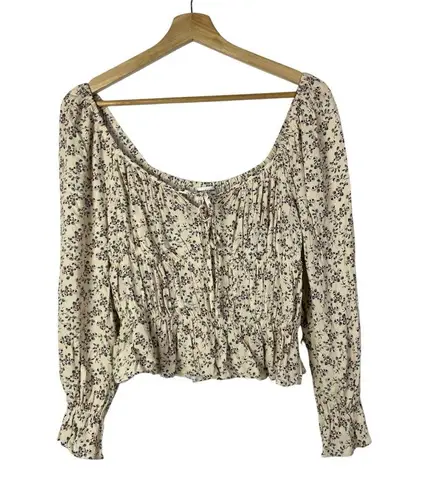 Boutique Lauren Kaysims The Drop Cream Floral Boho Long Sleeve Top S
