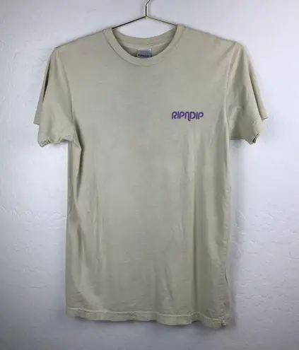 Ripndip Unisex Yellow T-Shirt Girl Cat Retro Butterflies