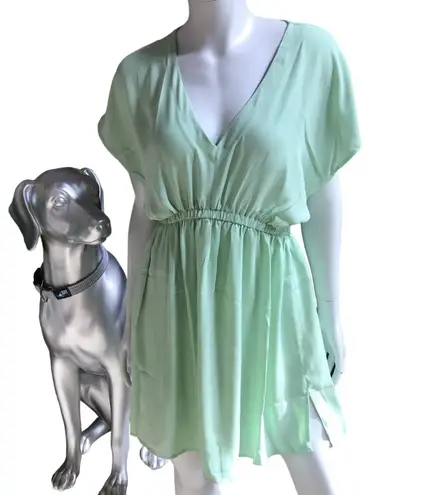 Cupshe NEW  Short Sleeve V-Neck Mint Green Dress Cover Up Women's Size Medium