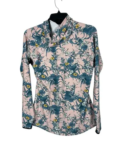 BlackStrap Floral Performance Top Women’s L USA Made Sun Shirt UPF Base Layer Size L