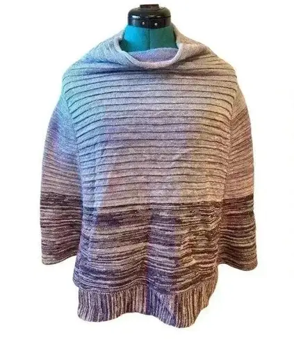 SOL 100% BABY ALPACA Poncho Cardigan Sweater One Size Peru Blue