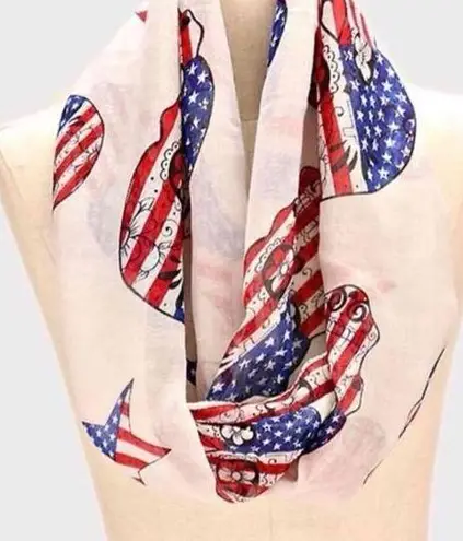 Boutique New Womens  Patriotic Americana Sugar Skull  Infinity Scarf