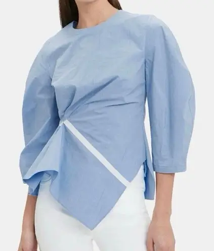 PALMER//HARDING Static Light Blue Blouse Top Sz 4