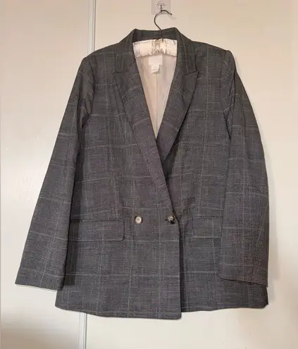 H&M  Black and White Patterned Blazer - Image 1