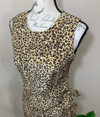 Maggy London Leopard Wrap Silk Maxi Dress