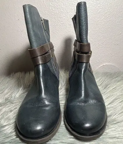 Pikolinos Leather Side Zip Strap Buckle Ankle Boho Boot LowHeel Size EU38 /