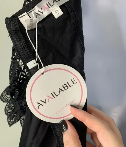 Boutique Black Corset Top With Long Lace Sleeves Bow New Medium