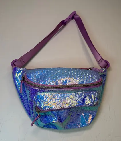 Fanny Pack Women Holographic Multicolor Festival Rave Belt Bag Waist Pack Kawaii Purple
